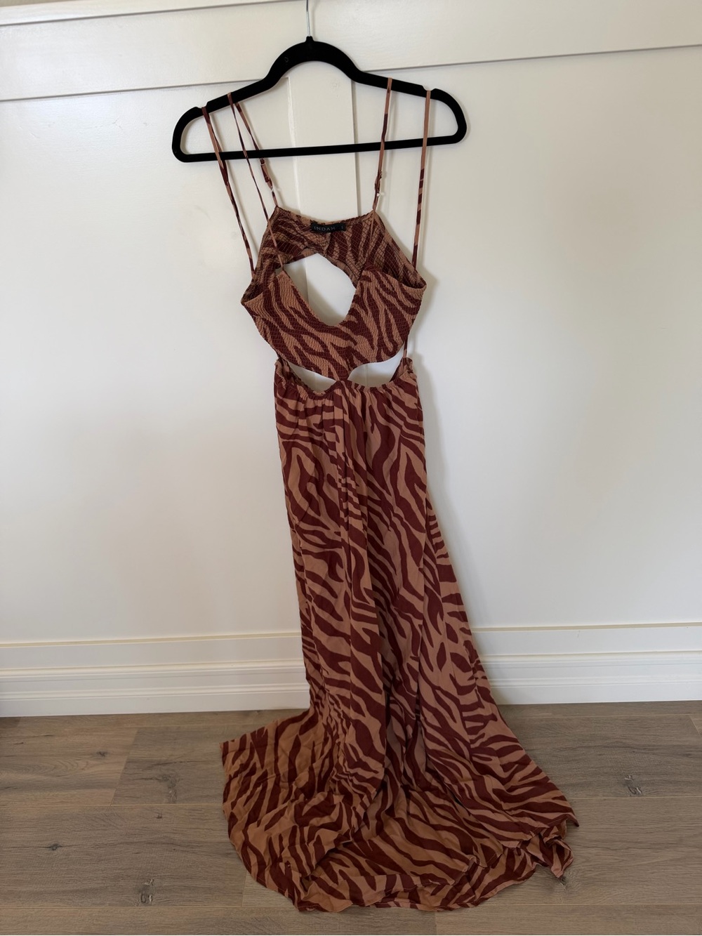 Indah Innocence Zebra-Print Maxi Dress